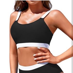 Black and white bikini top